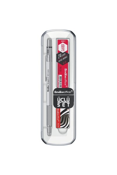 Scrikss Graph-X 3-Piece Mechanical Pencil Set 0.5 mm Satin Gray