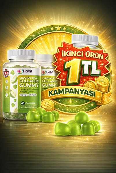 Hi Habit Doğası Değiştirilmemiş Kolajen Gummy 60 Adet – UC Tip I & III Undena...