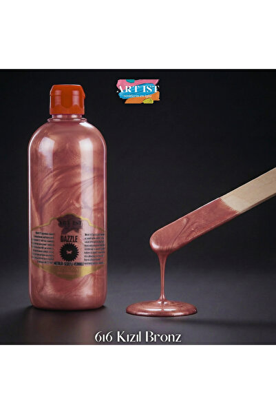 ART IST DAZZLE Metalik Sedefli ve Vernikli Su Bazlı Akrilik Boyalar 500ml | 6...