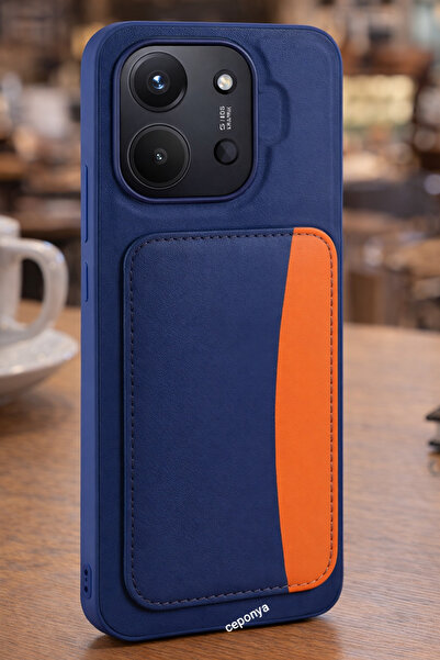 Ceponya غطاء سيليكون لهاتف ريدمي 15C مع حامل للبطاقات من زور إكس-كارت