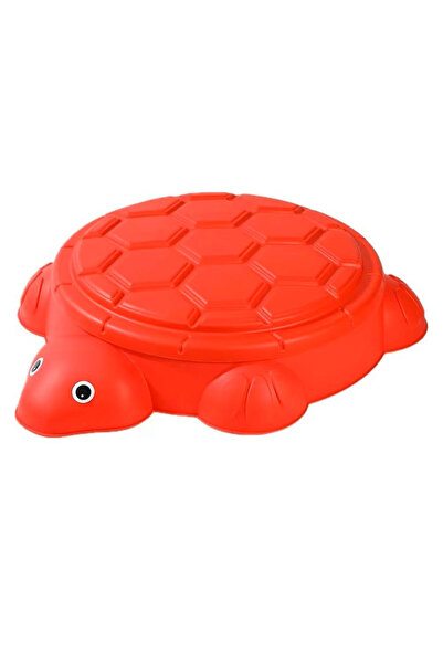 ALBADER صندوق رمل للأطفال على شكل سلحفاة مع غطاء، طاولة لعب 2 في 1 بالرمل وال...