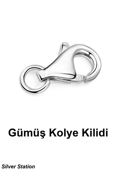 Silver Station 925 Ayar Gümüş Kolye Kilidi, Bileklik Kilidi, Kilit, Kanca, Ka...
