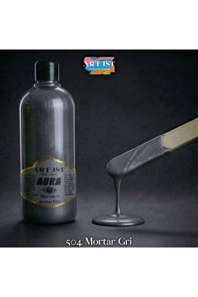 ART IST AURA Sedefli ve Vernikli Metalik Akrilik Boya 500 ml – 504 Mortar Gri...