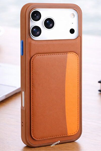 Ceponya غطاء سيليكون لهاتف iPhone 17 Pro مع حامل بطاقات Zore X-Card