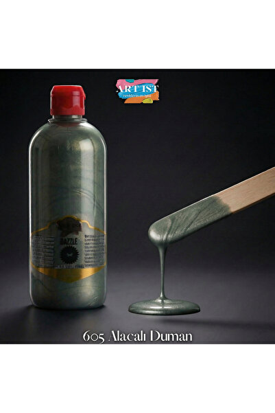ART IST DAZZLE Metalik Sedefli ve Vernikli Su Bazlı Akrilik Boyalar 500ml | 6...