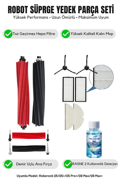 Asgard Grup ROBOROCK Q8 MAX, Q8 MAX+ COMPATIBIL 1 perie principală 2 perii la...