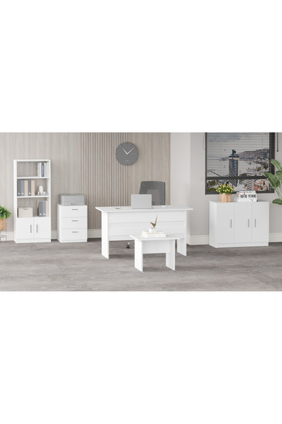 Yurupa Bega ABCDE Ofis Büro Masa Takımı 3 Renk Beyaz BEG14-W