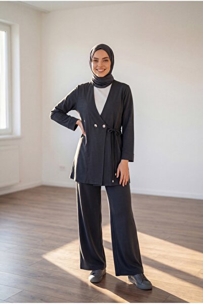 BENAHOLL Σετ Πικέ με Παντελόνι με Διπλά Κουμπιά και Δέσιμο Belda - EY2510 Ανθ...