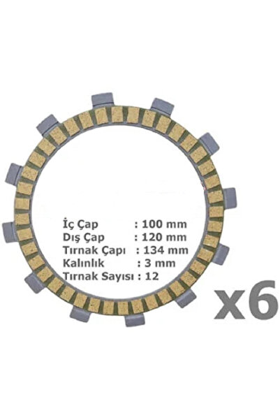 MOTO ULUSOY Cf Moto Sr 250 Nk 250 Debriyaj Balatası 6'Lı Set 12 Tırnaklı