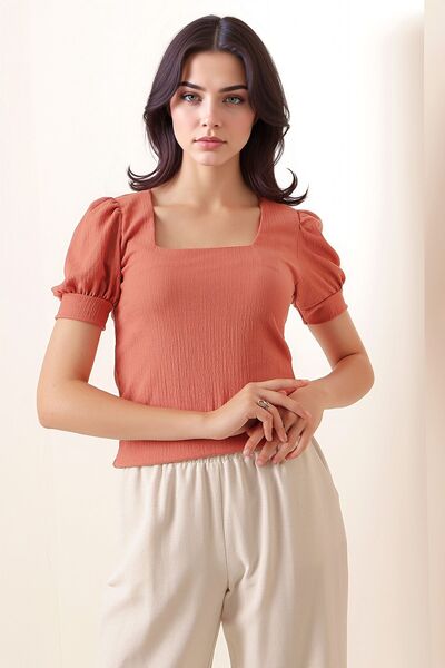 Hiccup Bdart Slim Fit Square Neck Blouse