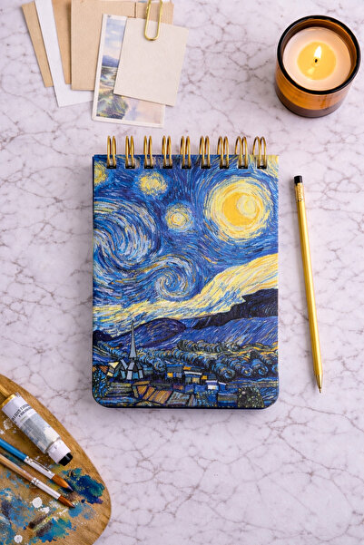 matheon Van Gogh Spiral Notebook 11X7.5 cm 70 Sheets |   Mini Notepad |   Bag...