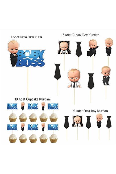 SİYAH PARTİ EVİ Patron Bebek Doğum Günü Maketi / Pasta Süsü Seti