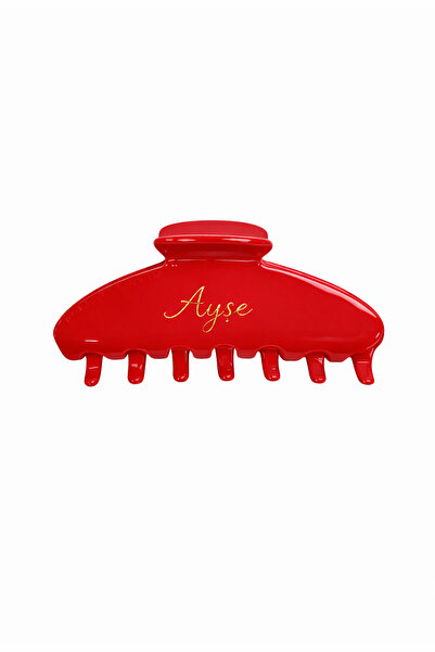 Roberta Lorenz Kişiye Özel İsim Yazılı Gold Kazıtmalı Büyük Boy Mandal Saç To...