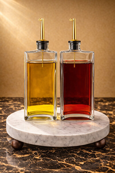 Maloria Gold Tıpalı Kare Yağlık Seti | 2'li - 750ml