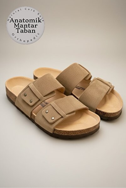Land of Cork Unisex Anatomik Doğal Mantar Taban Hakiki Süet Deri Ark Destekli...