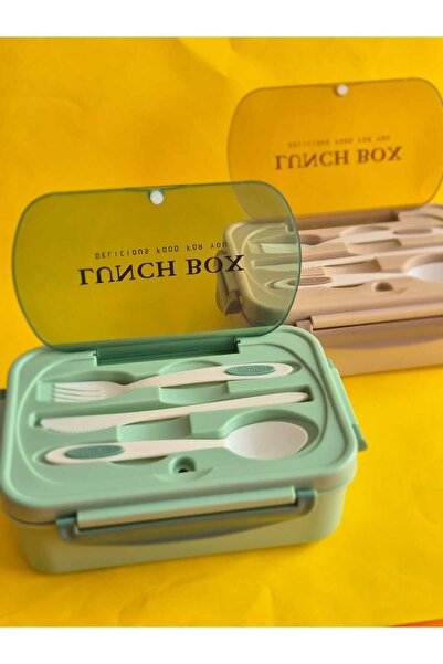 sisus SEFER TAŞI 304 ÇELİK 2 BÖLMELİ 16 cm 22,5 cm Kilitli Kapak yeşil