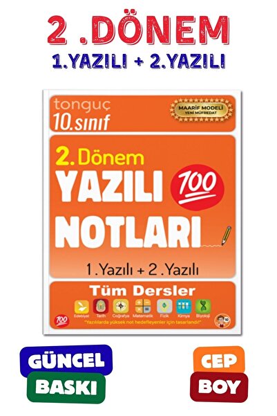 Tonguç Yayınları 10. Sınıf Yazılı Notları 2. DÖNEM 1 Ve 2. Yazılı