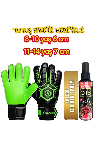 Gök Sports GK DEGAJ Avuç İçi Renkli Çocuk Goalkeeper Gloves Bilek Bandajlı Ka...