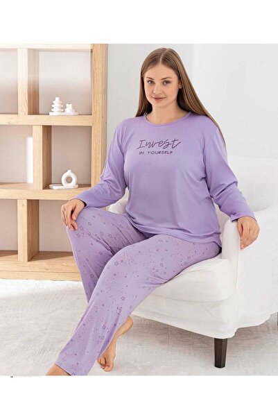 Pijamoni Milan Fabric Pidžama Set veće veličine sa dugim rukavima 7666