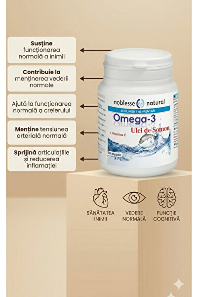 Noblesse Natural OMEGA 3 - ULEI SOMON 1 000 mg + VIT E 10 mg - 30 cps