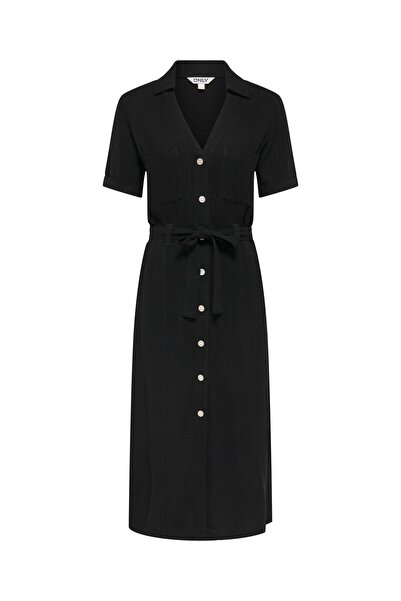 ONLY Hemdblusenkleid ONLSIESTA Leinen Langes Kleid