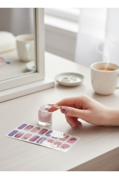 BBeauty Jel Tırnak Etiketi Kendinden Kolay Yapışkanlı Desenli Uvsiz Gel Nail ...