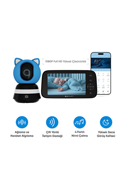 Şımart Akıllı Bebek Kamerası, Ağlama ve Hareket Algılama, Çift Yönlü Sesli İl...