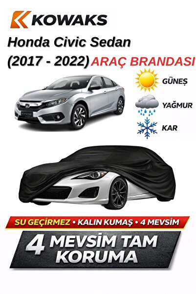KOWAKS Honda Civic Sedan (2017 - 2022) Oto Branda, Araba Brandası, Siyah
