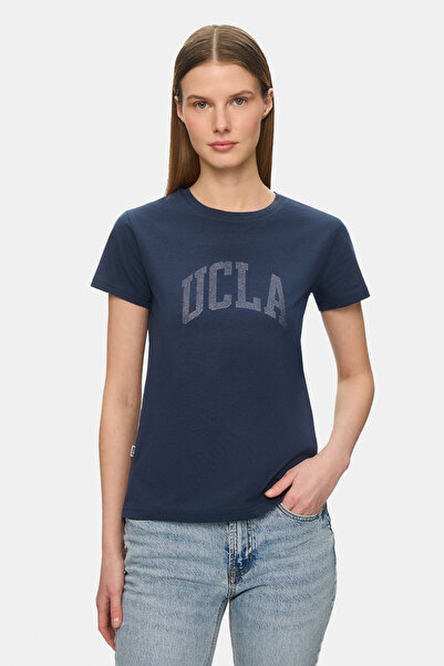 UCLA ISOLDE tamnoplava okrugla kragna Sa šljokicama Štampano standardna žensk...