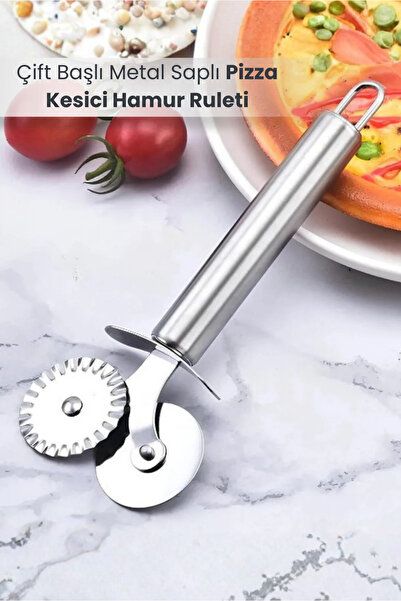 Orvila مقبض معدني مزدوج الرأس لقطع البيتزا