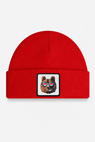 BlackBörk Beretă roșie pentru copii cu logo-ul ursului