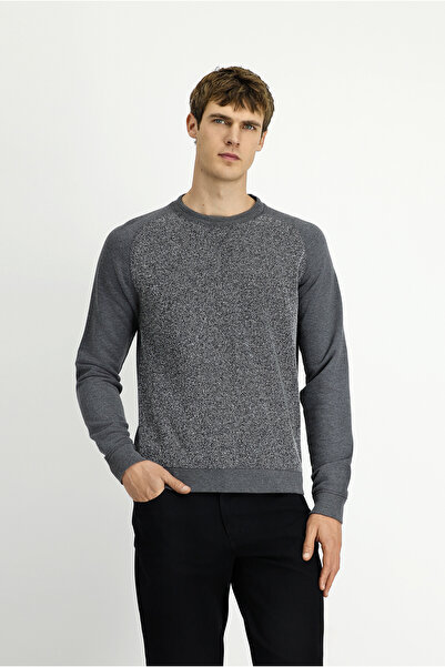 Kiğılı Crew Neck Regular Fit Patterned Cotton Sweatshirt