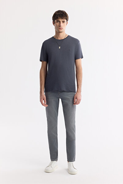 Avva Muške sive traperice sa efektom istrošenosti, isprane i obojene, model B...