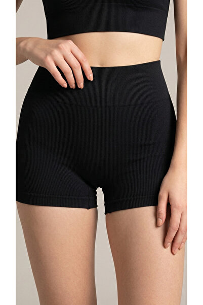 Formeasy Visok struk Rebrasto Bez šavova Elastično Sportske kratke hlače - 9020