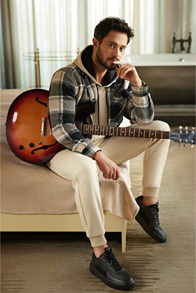 Avva Erkek Bej Kapüşonlu 3 İplik Şardonlu Pamuklu Sweatshirt E001018