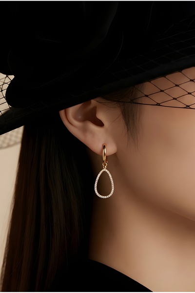 Argentum Concept 925 Ayar Gümüş Rose Damla Küpe - K035501