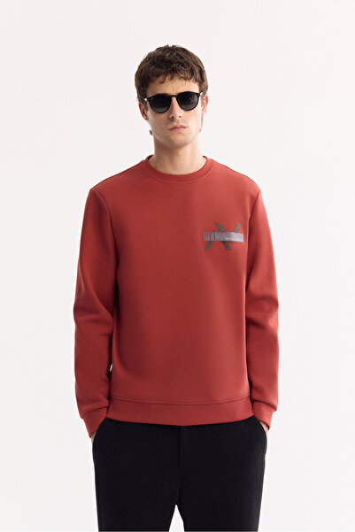 Avva Men's Tile Crew Neck Cotton Bi-Stretch Printed Regular Fit Sweatshirt A5...