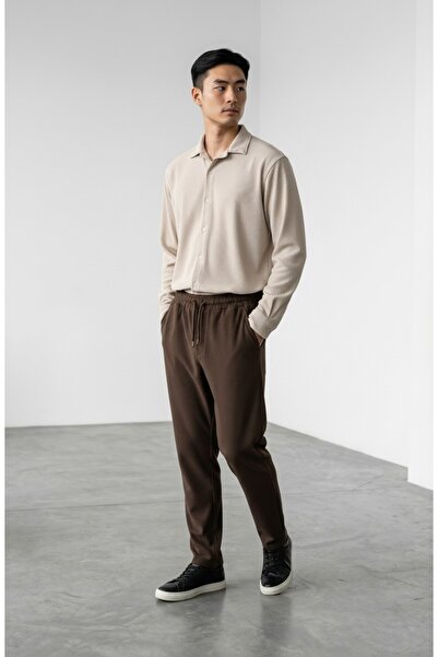 Altamira بدلة رياضية للرجال من قميص وبنطلون عثماني بأكمام طويلة باللون البيج ...