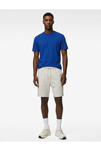 Koton Βαμβακερό μπλουζάκι με κοντό μανίκι και λαιμόκοψη, σε κοβαλτί μπλε χρώμ...