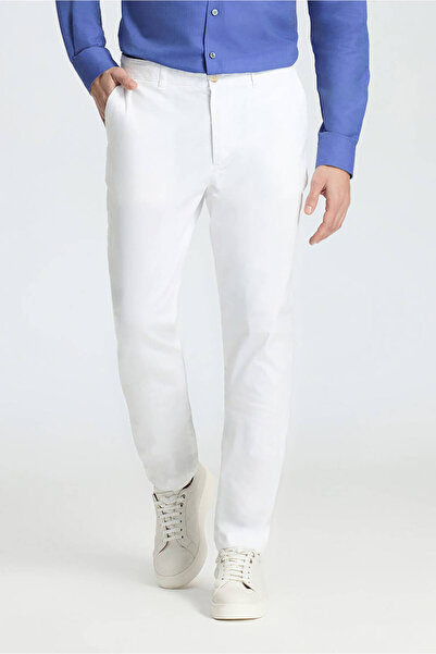 Hemington Beyaz Yazlık Chino Pantolon