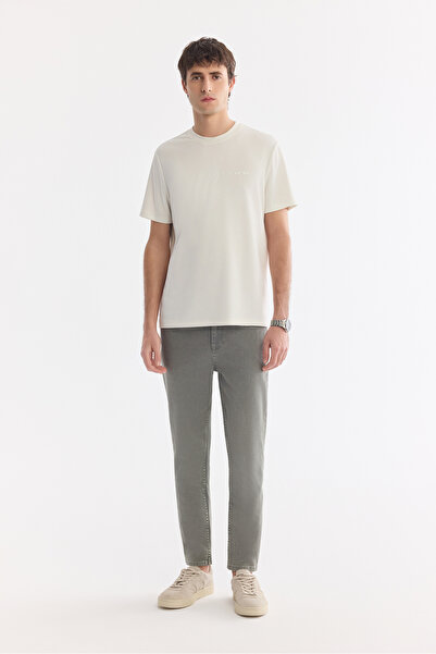 Avva Muške lagane kaki pantalone sa efektom opranog izgleda Elastično Berlin ...