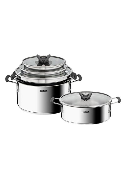 TEFAL طقم أواني طهي فولاذية من 8 قطع من أوبتي سبيس