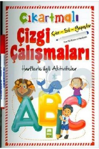 Ema Çocuk harflerle çizgi çalışmaları