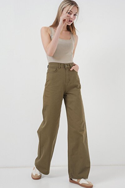 Hiccup Pantaloni din denim cu talie înaltă și croială largă BDART