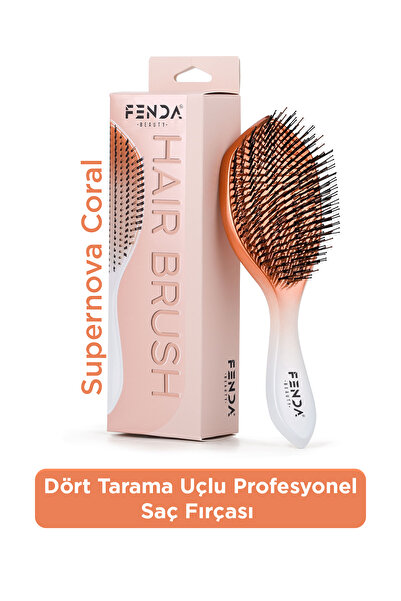 Fenda Επαγγελματική βούρτσα μαλλιών με πορτοκαλί κεφαλή 4 ακίδων FNDFPRO00004OR