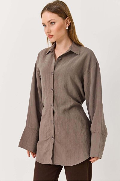 Raneel Kazançlı Alışveriş Women's brown Oversized thin k Belt i spanish sleev...