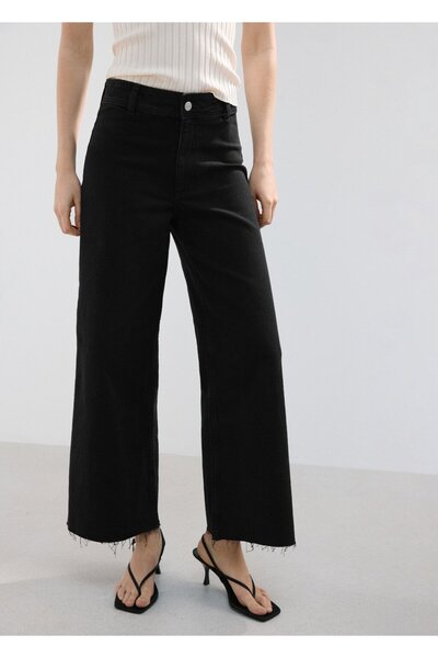 MANGO Woman Catherin yüksek belli culotte jean pantolon