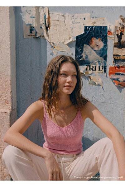 Mango Teen İnce askılı ince triko bluz