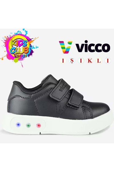Vicco حذاء رياضي للأطفال Oyo II Lighted طبي باللون الأسود