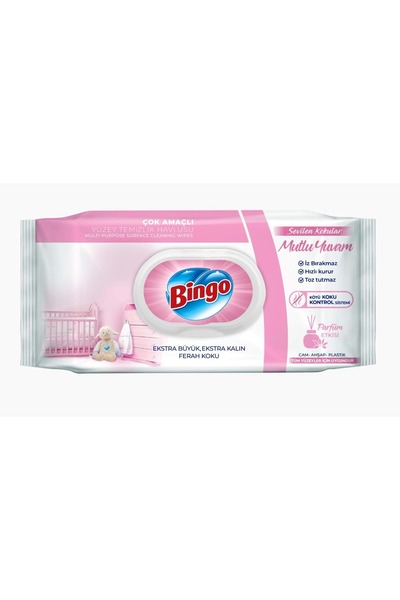 Bingo Clean Yüzey Temizlik Havlusu 96 Yaprak Sevilen Kokular Mutlu Yuvam Plas...